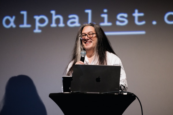 Collage image showing people at a previous code.talks event